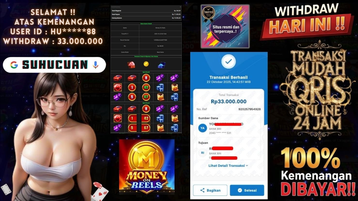 SUHUCUAN JACKPOT SLOT MONEY ON REELS